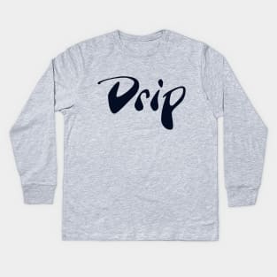 Drip design for hip hop teeshirt navy blue Kids Long Sleeve T-Shirt